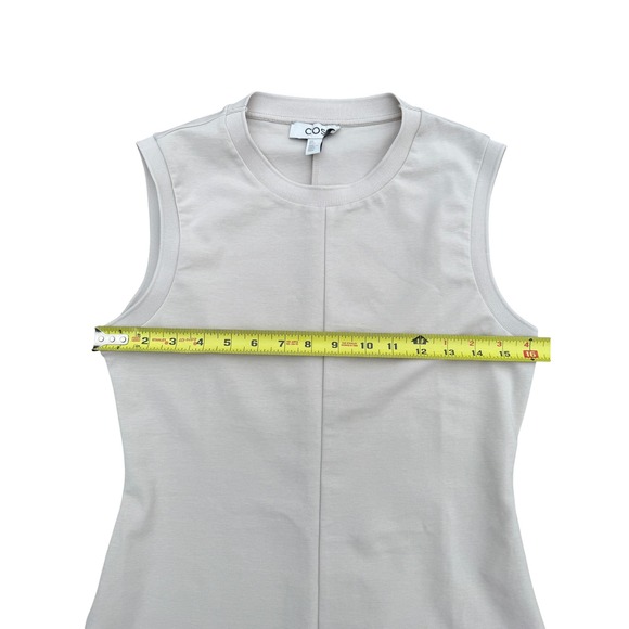 COS Women's Sleeveless Midi Dress Minimalist A-Line Beige Casual Small - Picture 7 of 12